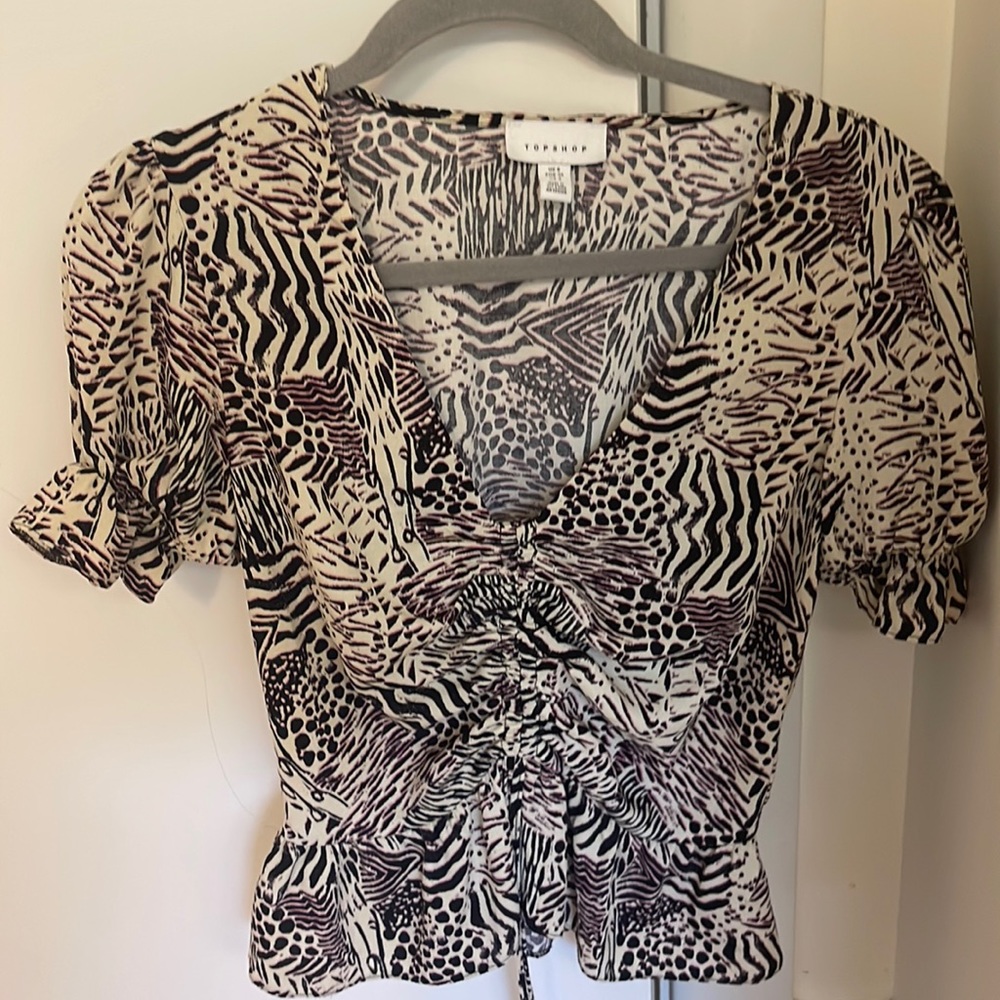 Top shop Cinched Short Sleeve Blouse